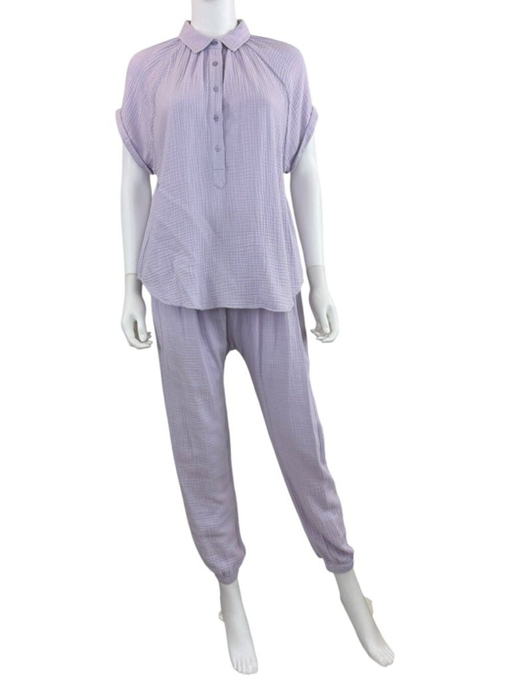 sundays Lilac 100% Cotton Gauze 2 PC Knit Set Size XS/S